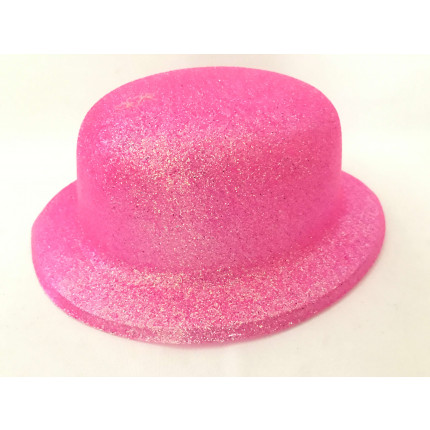 Chapéu Coquinho Transparente C/ Glitter - Rosa Pink