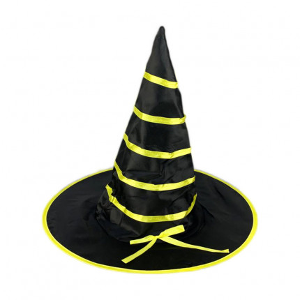 Chapéu de Bruxa com Fita Amarelo