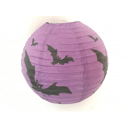 Luminária 30cm Estampada Halloween - Morcego