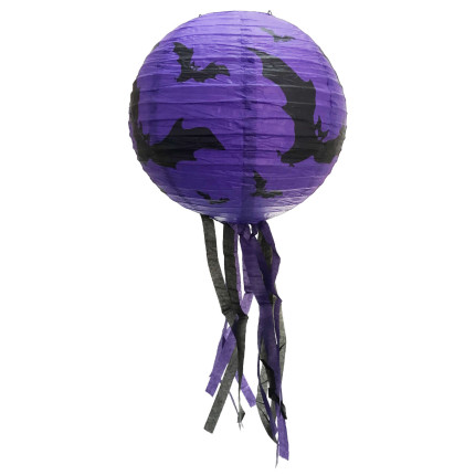 Luminária Oriental Halloween com Fitas - Roxo