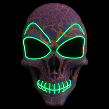 Máscara Caveira com LED - Roxo - 1