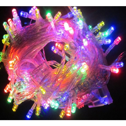 Pisca Pisca Led De 100 Lâmpadas Fio Transparente Colorido