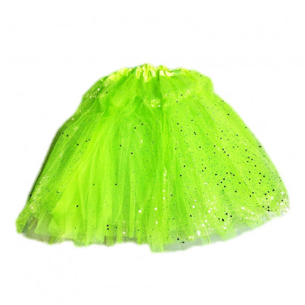 Saia Tule com Glitter 40 cm - Verde Limão
