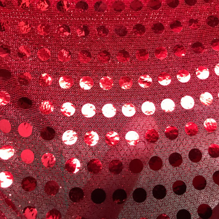 Tecido Paetê 1,13 x 1 m - Vermelho