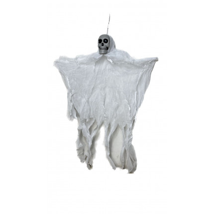 Enfeite Halloween de Pendurar Caveira Fantasma - Branco