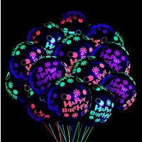 Balão Estampado Happy Birthday Neon - 10 un