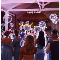 Balão Bubble com Suporte e Fio de Led Flexível - Azul