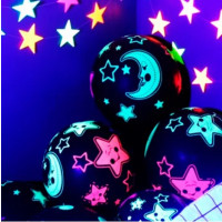 Balão Estampado Estrelas Neon - 10 un