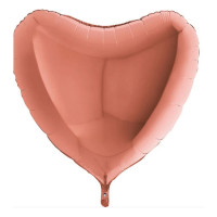 Balão Coração 23 cm Metalizado Rosê