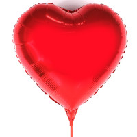 Balão Metalizado Coração 55 Cm - Vermelho
