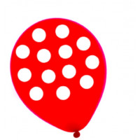 Balão 10" 25 cm balloontech com 25 - Poá Vermelho e Branco