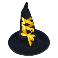 Chapéu De Bruxa com Laço - Amarelo