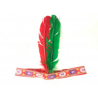 Tiara Índio Colorida - Verde e Vermelho