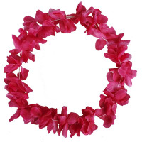 Colar Havaiano Luxo Liso Rosa Choque