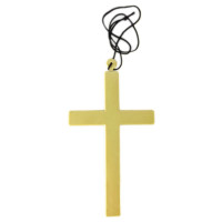 Colar Crucifixo Plástico Dourada