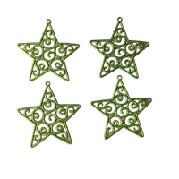 Enfeite de Natal Estrela com Glitter Vazada - Verde