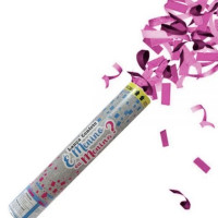Lança Confete Papel Rosa Cha Revelação Menina 30 cm