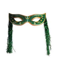 Painel Carnaval Máscara com Chicote de Ráfia - Verde Bandeira
