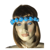 Tiara Flor com Strass -  Azul Claro