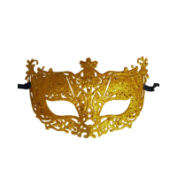 Máscara Veneziana Decorada com Glitter - Dourado