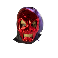 Máscara Monstro Metalizada Halloween com Cabelo -Vermelho