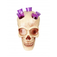 Enfeite Cranio Halloween Porta Copos com 5 Copos 14 cm Roxo