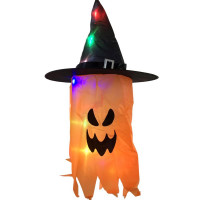 Enfeite Halloween Fantasma com Led 80 cm - Laranja
