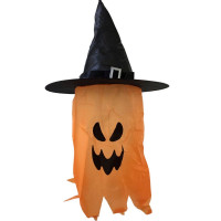 Enfeite Halloween Fantasma com Led 80 cm - Laranja