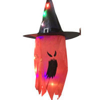 Enfeite Halloween Fantasma com Led 80 cm - Vermelho
