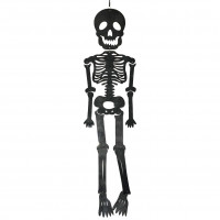 Enfeite Halloween - Esqueleto de Feltro 78 cm - Preto