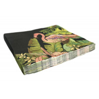 Guardanapo Decorado 17 x 17 com 20 - Preto Flamingo
