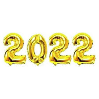 Balão Metalizado 2022 40 Cm Dourado