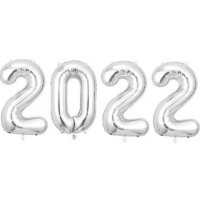 Balão Metalizado 2022 40 Cm Prata