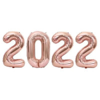 Balão Metalizado 2022 40 Cm Rosê