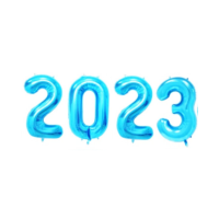 Kit Balão 2023 Metalizado 14" 40 cm Azul Bebê