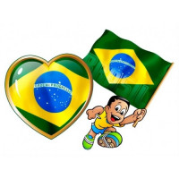 Kit Painel Brasil Coração e Menino com Bandeira