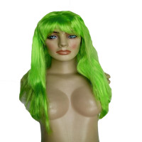 Peruca Longa Lisa com Franja 60 cm - Verde- 2