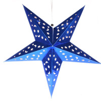 Luminária Estrela Holográfica 40 cm - Azul Royal - 4