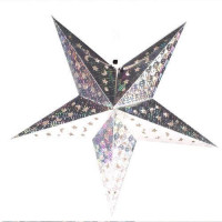  Luminária Estrela Holográfica 60 cm - Prata - 1