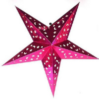  Luminária Estrela Holográfica 60 cm - Rosa Pink - 1