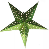 Luminária Estrela Holográfica 40 cm - Verde Bandeira - 1