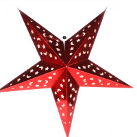  Luminária Estrela Holográfica 60 cm - Vermelho - 2