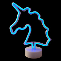 Luminária Neon - Cabeça De Unicórnio - Azul Turquesa - 1