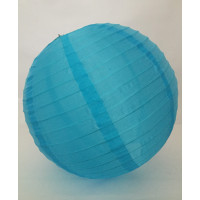 Luminária Oriental Tecido 30 cm - Azul Turquesa