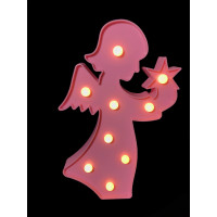 Luminária c/ LED Anjo - Rosa Escuro - 1
