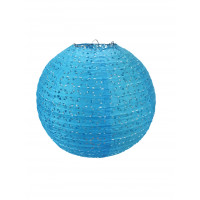 Luminária Oriental Decorada 30 cm - Azul Turquesa