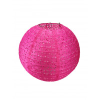 Luminária Oriental Decorada 30 cm - Rosa Pink