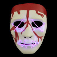 Máscara Halloween Sem Face Branca com LED - Rosa Pink - 2