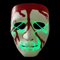 Máscara Halloween Sem Face Branca com LED - Verde Limão - 1
