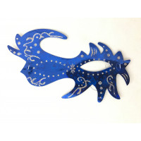 Máscara Holográfica Super com Glitter 6 unidades - Azul Royal